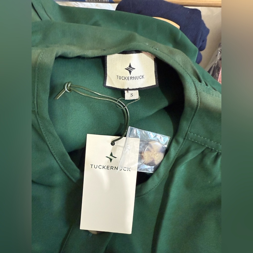 Tuckernuck Emerald Green Button-Front Trench Coat - image 2